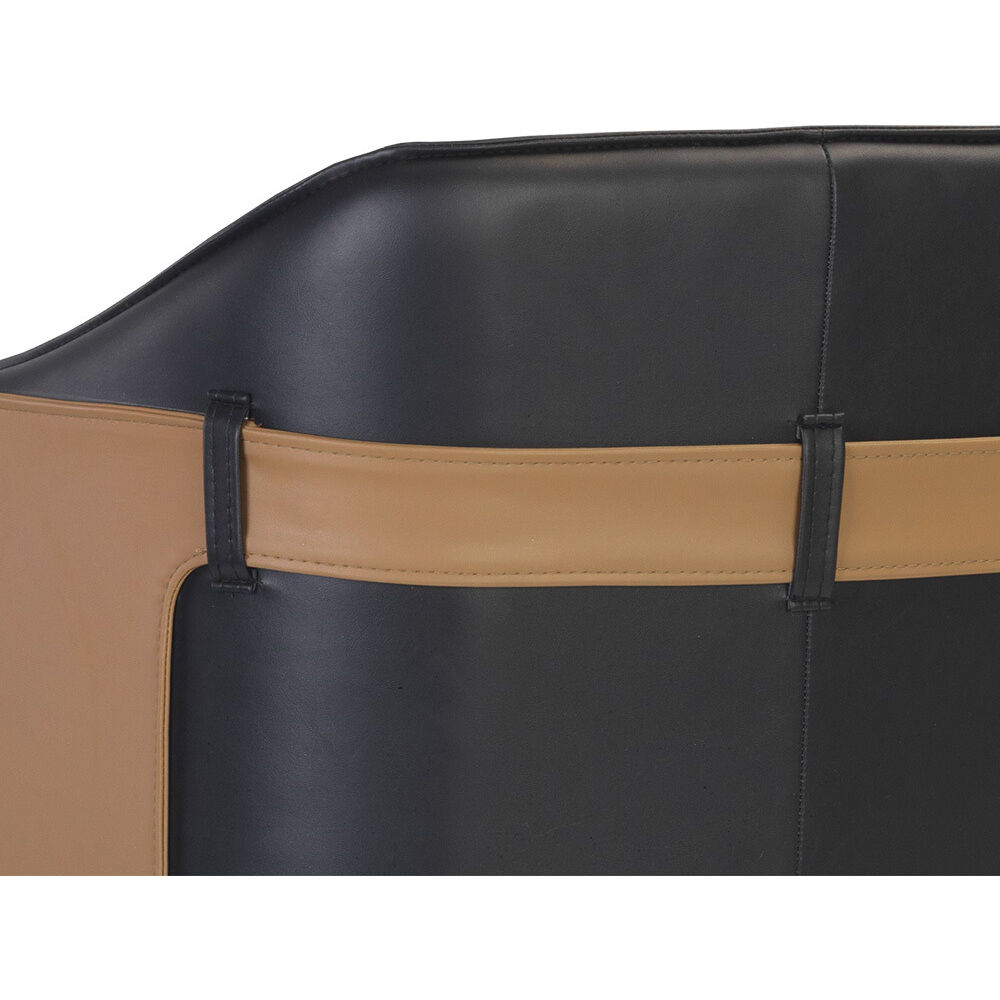 Carter 39.5 inch Napa Black / Napa Cognac Counter Stool